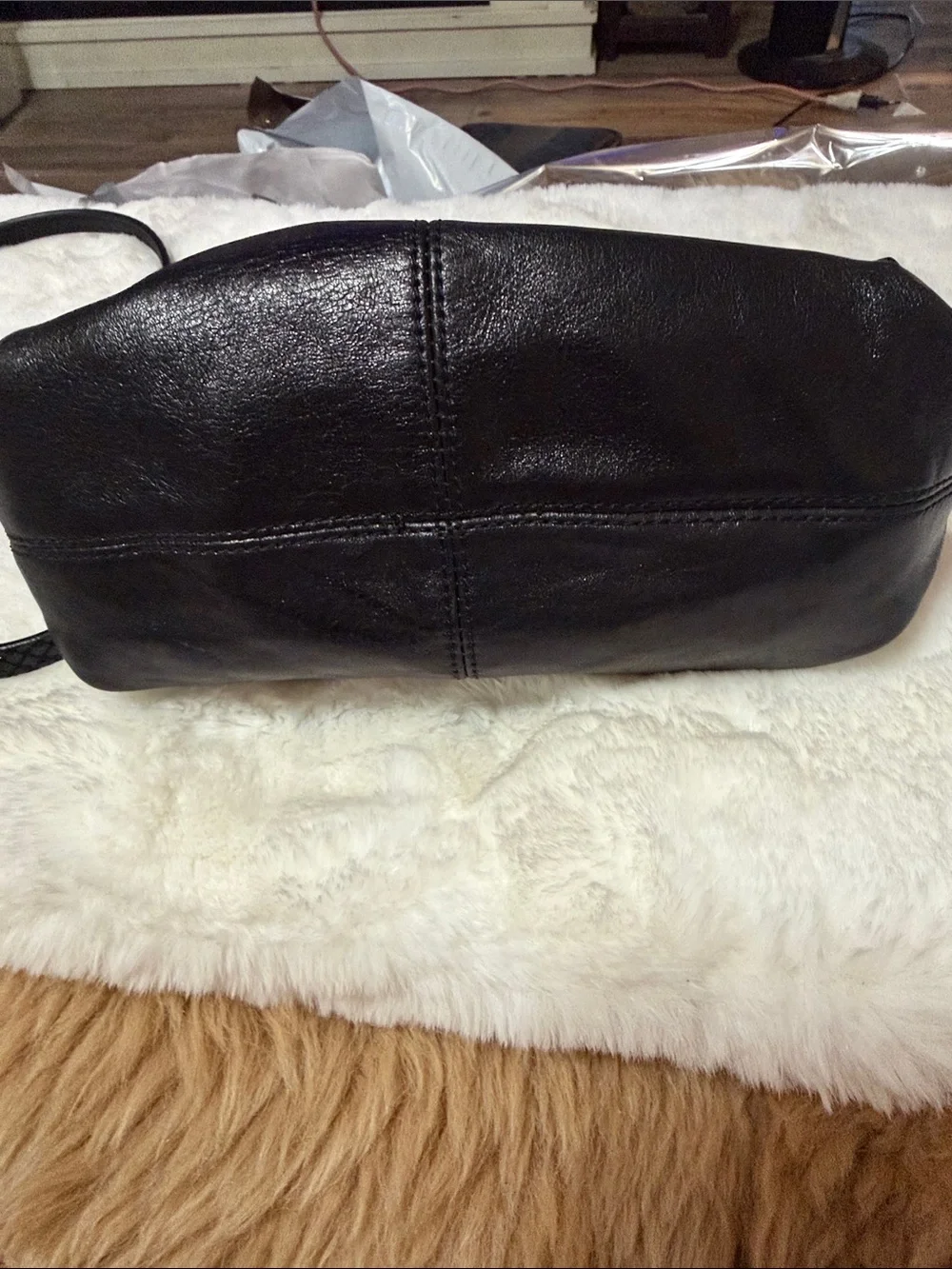 Coach Ashley Black Black Leather Crossbody Shoulder Bag Purse Zip Snakeskin